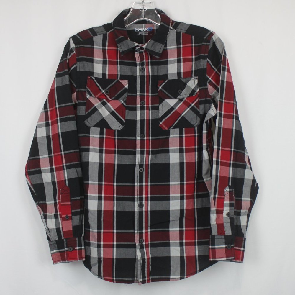 Tony Hawk Plaid Button Up Dress Shirt Youth Size XL